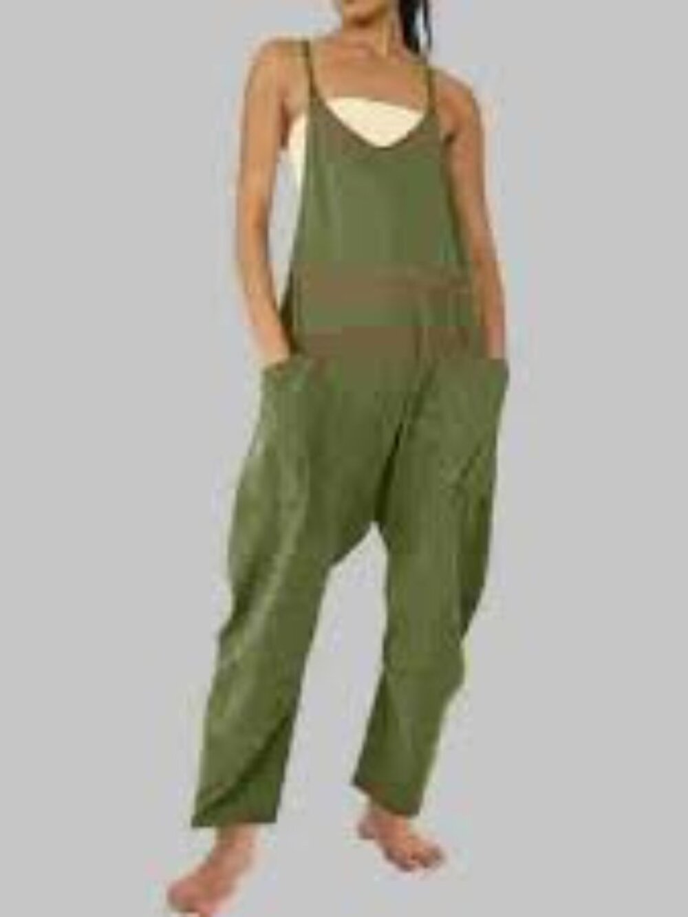 New: Oufeiya Spaghetti Strap Sleeveless Jumpsuit - Picture 5 of 13